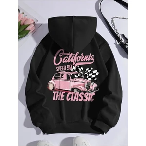 California The Classıc Baskılı Ünisex Kapüşonlu Oversize Sweatshirt