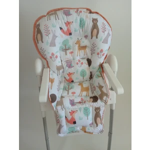 Çift Taraflı % 100 Pamuk Mama Sandalyesi Minderi (Kemer Geçme Yerleri Vardır)