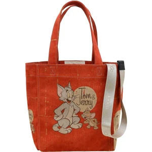 Kadın Vegan Turuncu Large Tote Bag - Warner Bros Tom & Jerry Tasarım