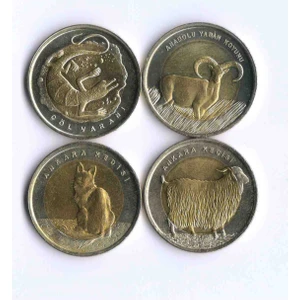Gündüz Ticaret Bimetal Anadoluda Yaşayan Hayvanlar Hatıra Para 4 Adet Lot Çil Görseldeki Ürün Gönderilecek
