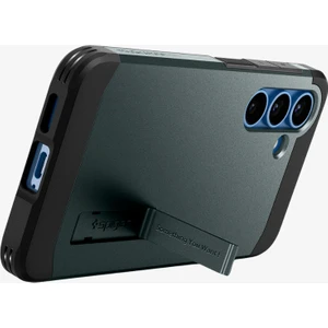 Samsung Galaxy S25 ile Uyumlu Ekstra Dayanıklı Kılıf Tough Armor Ai Hava Kanalı Teknolojisi™ Askeri Sınıf Koruma MagFit özellikli KickStand'lı Abyss Green Çift Katman Kapak - ACS09010