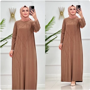 Nisum Moda Taş Detaylı Sandy Elbise