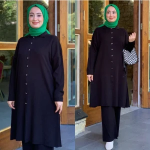 Nisum Moda Uzun Gömlek Triko Takım