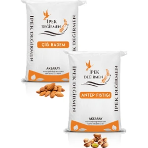 Ipek Değirmen Çiğ Badem 1 kg + Antep Fıstığı 1 kg Lüks Kuruyemiş