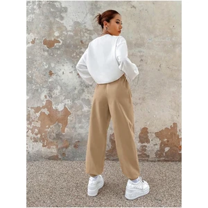 Nasa Baskılı Beyaz Sweatshirt Alt Üst Eşofman Takımı Oversize Bisiklet Yaka