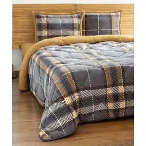 Comforter Set, Tek Kişilik Yorgan Seti (160 x 240)-ANTONIN Gri Sarı