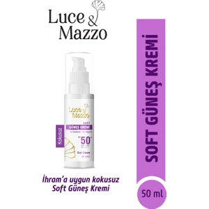 Luce & Mazzo İhrama Uygun 50+ Spf Kokusuz Soft Güneş Koruyucu - Yüz ve Vücut Için Güneş kremi 50 ml