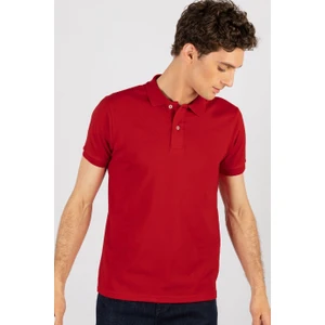 Slim Fit Dar Kesim Düz Polo Yaka Erkek T-Shirt