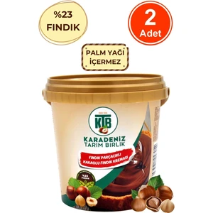 Fındık Parçacıklı Kakaolu Fındık Kreması (%23 Fındık) 800 G x 2 Adet Sürülebilir Çikolata Palm Yağı Içermez