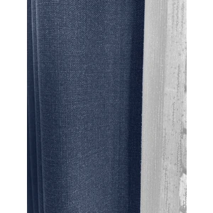 Alaska Keten Fon Perde Lacivert Tek Kanat (Pilesiz)