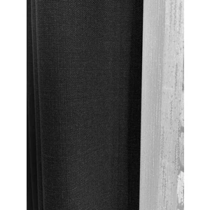 Alaska Keten Fon Perde Siyah Tek Kanat (Pilesiz)