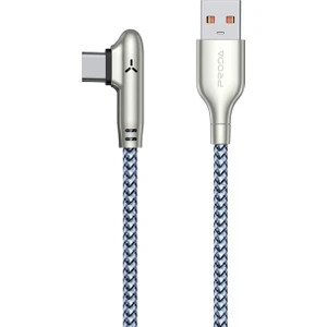 30 Watt Oyuncu Şarj Kablosu USB Type-C 5.0 Amper 90 Derece Halat Kablo