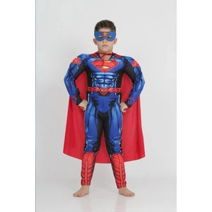 Erkek Çocuk Kaslı Superman Kostümü - Süper Kahraman Kostümü, Parti Kostümü