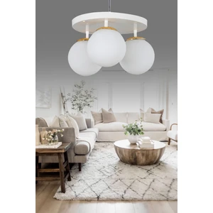 ŞL Şef Light Tepsi Beyaz 3'lü Beyaz Glop Camlı Avize