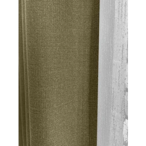 Alaska Keten Fon Perde Haki Tek Kanat (Pilesiz)