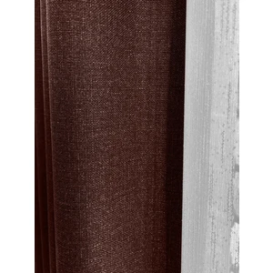 Alaska Keten Fon Perde Kahverengi Tek Kanat (Pilesiz)