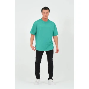 Tight Lady x Serüven  Organik Pamuk Erkek Düz Mint Tişört Regular Fit / Normal Kesim