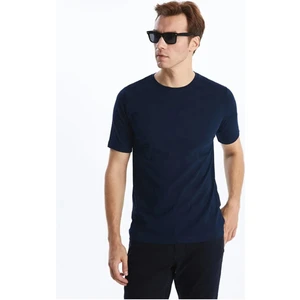 Tight Lady  Organik Pamuk Erkek Düz Lacivert Tişört Regular Fit / Normal Kesim