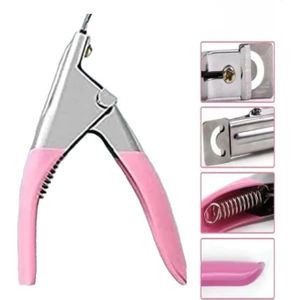 Pembe Renk Takma Tırnak Makası Protez Tırnak Tips Yuvarlak Kesme Makası Tırnak Şekillendirici Makas