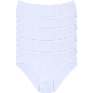 Hmaone Kadın %100 Pamuk 5'li Yüksek Bel Fitilli Külot