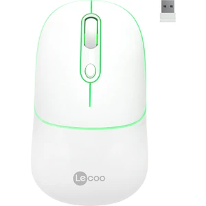 WS210 Kablosuz 1600DPI 6 Tuşlu Çift Modlu WiFi + Bluetooth RGB Aydınlatmalı Şarj Edilebilir Sessiz Optik Mouse Beyaz