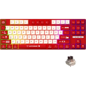 AK870 Mc Kablolu Mekanik Oyun Klavyesi Kırmızı Klavye Brown Switch