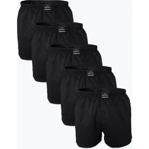 Erkek Siyah 5 Li Geniş Kalıp Büyük Beden %100 Pamuk Battal Boxer MB2400