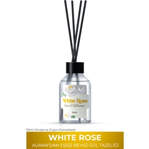 Beyaz Gül Çubuklu Oda Kokusu Bambu Kokusu White Rose Reed Diffuser 50ml