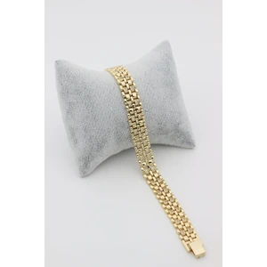 Xupıng Jewelry 14 Ayar Altın Kaplama, Hasır Ortası Zirkon Taşlı Bileklik