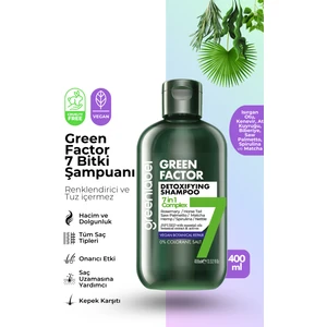 Green Label Green Factor 7 Bitkili Vegan Parabensiz Glutensiz Onarıcı ve Yoğun Bakım Detox Şampuanı 400 ML
