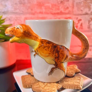 3d Animal Mug Serisi Özel Motifli El Boyaması Dinozor T-Rex Tasarımlı Kahve Fincanı Kupa Bardak