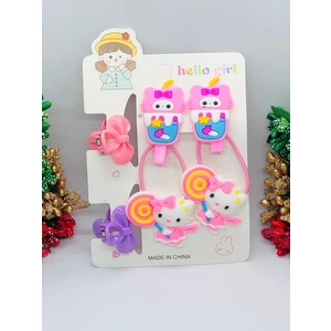 Sanrıo 6'lı Saç Toka Seti Kuromi - Hello Kitty Bebek ve Çocuk Saç Tokası Aksesuarı