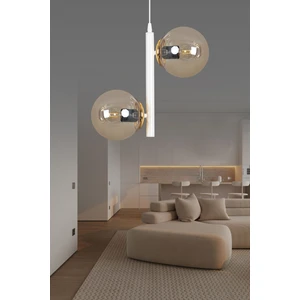 ŞL Şef Light Modern Beyaz 2'li Bal Glop Camlı Avize