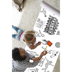 Nature Play Design Dev Boyama Etkinliği Futbol Seven Çocuklar Temalı 2 Metre Boyama Rulo Kağıt