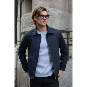 Erkek Su Geçirmez Mevsimlik Lacivert Ceket Mont - 4015DNGR