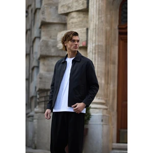 Erkek Su Geçirmez Mevsimlik Siyah Ceket Mont - 4015DNGR