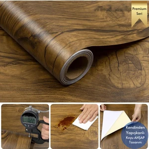 60×100 cm  Kendinden Yapışkanlı Doğal Ahşap Dokulu Kaplama Kağıdı Mutfak Dolap Masa Duvar