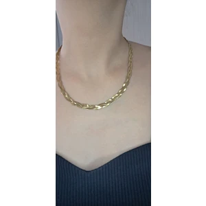 Stainless Steel Badelis Çelik Örgü Gold Kolye