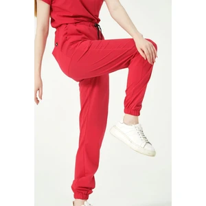 Pratik Medikal Nar Çiçeği Likralı Jogger Paça Doktor Hemşire Forması Tek Alt