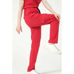 Nar Çiçeği Likralı Kargo Cep Doktor Hemşire Forması Tek Alt