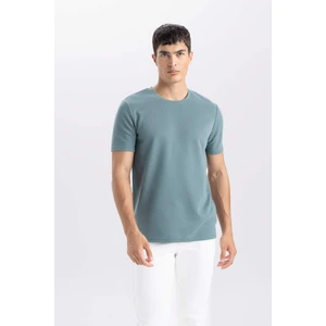 Slim Fit Dar Kesim Bisiklet Yaka Basic Düz Kısa Kollu Tişört M6608AZ25SP