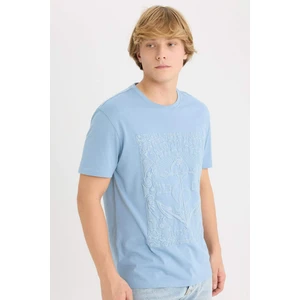 %100 Pamuk Regular Fit Bisiklet Yaka Baskılı Kısa Kollu Tişört D8203AX25SP