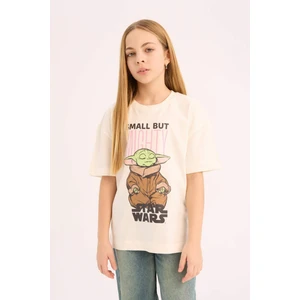 Kız Çocuk Star Wars-Mandalorian Oversize Geniş Kalıp Bisiklet Yaka Kısa Kollu Tişört