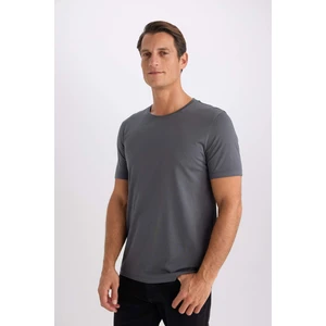 Slim Fit Dar Kesim Bisiklet Yaka Modal Karışımlı Pamuklu Basic Düz Kısa Kollu Tişört M6606AZ25SP