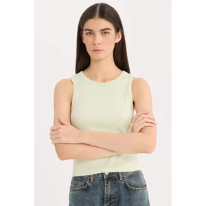 Slim Fit Dar Kesim Halter Yaka Basic Düz Fitilli Kaşkorsel Atlet A8859AX25SP