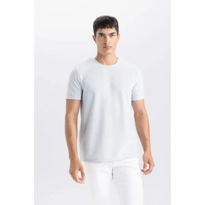 Slim Fit Dar Kesim Bisiklet Yaka Basic Düz Kısa Kollu Tişört M6608AZ25SP
