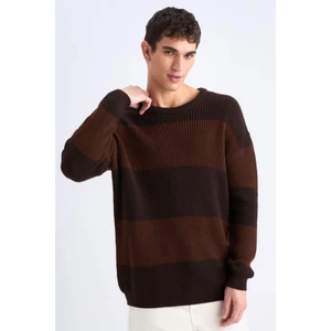 Oversize Geniş Kalıp Bisiklet Yaka Triko Kazak E5372AX24WN