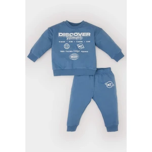 Erkek Bebek 2'li Takım Baskılı Sweatshirt Beli Lastikli Eşofman Altı D7922A525SP
