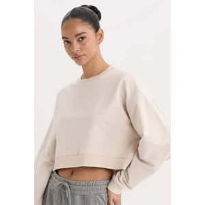 Bisiklet Yaka Basic Düz  Sporcu Sweatshirt D7119AX25SP