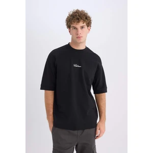 Loose Fit Bisiklet Yaka Baskılı Ağır Kumaş Kısa Kollu Tişört D5496AX25SP